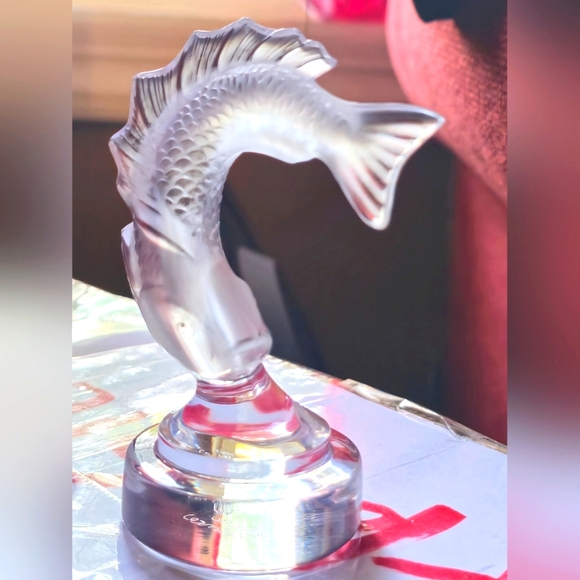 Vintage Lalique France Good Luck Koi "Goujon"  Fish Paperweight Figurine - Mint - Picture 2 of 5